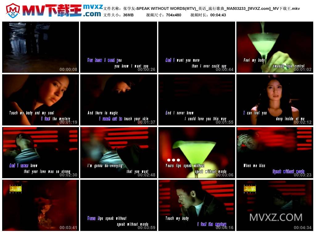 张学友-SPEAK WITHOUT WORDS(MTV)_英语_流行歌曲_MA503233